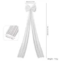 Large white velvet bow Christmas tree decoration with 200cm length dimensions - White Velvet / 40x200cm