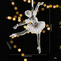 Clear acrylic ballet dancer Christmas ornament with glitter tutu details 28g - Crystal Ballet Girl