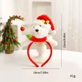 Weihnachts-Plüsch-Eisbär-Haarreif mit Weihnachtsmütze und Schal für Kinder, 41g - Stirnband / 3D-Bär