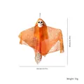 Halloween hanging skeleton ghost decoration with orange gauze mesh body for party decor - Tie-Dye Small Hanging Ghost Orange