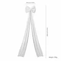 Large white velvet Christmas bow ornament with long streamers for festive decor, 40x200cm - 40*200CM / White Velvet