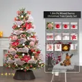 Árbol de Navidad de PE mixto de 1,8 m con adornos de temática de caramelos rojos y blancos - Juego de Dulces (Sin Valla) / 1.8m