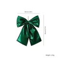 Large shiny green Christmas bow ornament 30x35cm for tree decoration - 35cm / Green Shiny
