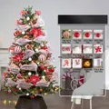 Kit de árbol de Navidad de PE mixto de 2,1 m con adornos rojos y blancos y luces LED - Juego de Dulces (Sin Valla) / 2,1 Metros