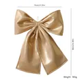 Large shimmering gold Christmas bow for tree and holiday decor, 27.55x31.49 inches size - 80cm / Gold Glitter Silk
