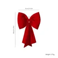 Large 80x70cm red velvet Christmas bow, festive holiday ornament for tree and window display. - Short Plush / 70x80cm / Red