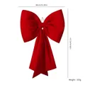 Extra large burgundy velvet Christmas bow hanging ornament, 80x110cm dimensions - Short Plush / 80x110cm / Red