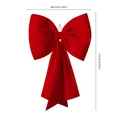 Large red velvet Christmas bow, size 80x110cm, for festive party and tree decoration - 110cm / Red Velvet