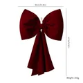 Large burgundy velvet Christmas bow decoration for tree and window display, 80x110cm - Short Plush / 80x110cm / Burgundy