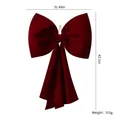 Large wine red velvet Christmas bow decoration for holiday scene and tree ornament - 80*110CM / Wine Red Velvet