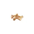 Vue détaillée d'une bague câlin minimaliste en or avec une finition polie lisse - Taille 6 / Design de Câlin / Or (JSD-RX96-G329)