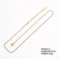 Detail view of 18k gold plated box chain necklace with lobster clasp and extension chain - Box Chain / 40+5cm / 18K Gold
