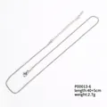 Silver stainless steel box chain necklace with lobster clasp and adjustable extension - Box Chain (P00013-6) / 40+5cm / Silver