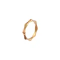 Gros plan détaillé d'une bague dorée minimaliste de style bambou avec finition brillante. - Taille 6 / Style Bambou Poli (SRH0169) / Or