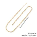 Durable gold-plated stainless steel ball chain necklace with 57+6cm adjustable length - Ball Chain / 57+6cm / Gold