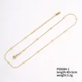 Vielseitige 18K vergoldete Edelstahl-Kugelkette mit verstellbarer Länge von 40+5cm - Goldene Perlen Schlangenkette (P00084-1)
