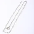 Elegant silver paperclip link chain necklace featuring a decorative spring ring clasp - Chains / 45cm / Silver