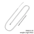 Silver plated stainless steel ball chain necklace, 57+6cm adjustable length design - Ball Chain (P00013-33) / 57+6cm / Silver