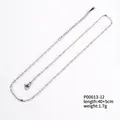 Minimalist silver 18k plated necklace chain for DIY pendant accessories, 40+5cm length - Lip Chain (P00013-12) / 40+5cm / Silver