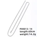 Premium 60cm silver 18k plated stainless steel box chain necklace for DIY jewelry - Corn Chain Only (Without Pendant) / 60CM / Steel