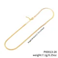18K gold plated DIY snake chain necklace with 45+5cm adjustable length for pendants - Blade Chain (Water Plated Only / Without Pendant) / 0.3mm (45+5cm) / Gold