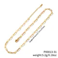 Elegant 18K gold plated stainless steel paperclip link chain necklace with lobster clasp - Chains / 45+5cm / Gold