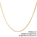 60cm 18k gold plated box chain necklace with 16.1g weight for DIY jewelry - Corn Chain / 60CM / Gold