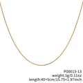 18k gold plated snake chain necklace for DIY jewelry pendants, 40+5cm total length - Round Snake Chain / 50cm / Gold