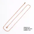Dainty rose gold 18k plated flat link necklace chain, length 40+5cm, weight 1.7g - Lips Chain / 40+5cm / Rose Gold