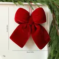 Large burgundy velvet bow Christmas hanging decoration ornament for festive window display - M / Burgundy