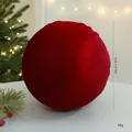 Large wine red velvet Christmas ball ornament with 20cm diameter and festive background - 20cm / Burgundy Velvet Ball