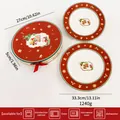 Set di piatti natalizi festivi in ceramica e scatola regalo con Babbo Natale decor - Set Piatti Piani 10 Pollici