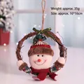 Decorative Christmas snowman vine wreath hanging ornament with red hat and green bow - Small-Snowman