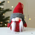 Red Christmas gnome plush ornament with white braids and dimensions - 1 Piece / Red