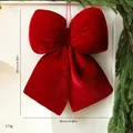Large wine red velvet Christmas bow decoration for wall or tree, 38cm size - Large (38cm) / Burgundy