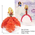 Juguete de vestido de princesa mágico con falda de cristal naranja para niñas - Princesa en Rojo