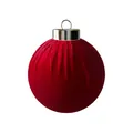 Elegant gefaltete rote stoffbezogene Weihnachtskugel für festliche Deko - 6cm Größe / Burgunderrot