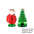 Juguete educativo árbol de Navidad mágico y Papá Noel de cristal DIY para fiestas - Set de dos piezas / Set de Papá Noel y Árbol Verde