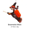 Décoration de sorcière d'Halloween à suspendre avec design papier alvéolé en 3D - Sorcière au Balai