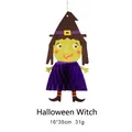 Décoration d'Halloween sorcière en papier avec une jupe alvéolée violette en relief - Sorcière