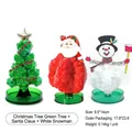 Set de juguetes mágicos de cristal de Navidad con árbol, Papá Noel y muñeco de nieve - Set de tres piezas / Estilo D