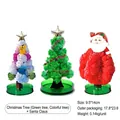 Kit de árbol de Navidad de cristal mágico en diseños verde, arcoíris y de Papá Noel - Set de tres piezas / Estilo E