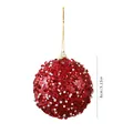 Red 8cm Christmas ball ornament decorated with sequins and beads for tree decoration - Single Piece / 8cm Red Sequin