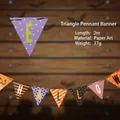 Halloween triangle paper bunting banner with length of 2m for party room decoration - Triangle Flag Style