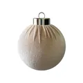 Elegante champagnekleurige kerstbal met stof bekleed en glanzende textuur decoratie - Khaki