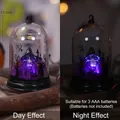 Halloween LED glass dome lantern decoration with day and night lighting effects - Purple Light Ghost Jar Lamp