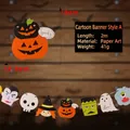 Spooky Halloween cartoon paper banner garland 2m length featuring horror characters - Cartoon Doll Styles