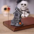 Hand-painted miniature Halloween haunted house figurine with pumpkin detail, 10.5cm tall - Pumpkin Haunted House - Right Style