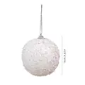Elegant 8cm white Christmas foam ball ornament featuring pearl sequins and silver string - Single Piece / 8cm White Sequin
