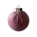 Paarse fluwelen kerstbal ornament met zilveren dop voor luxe kerstboomdecoratie - Lichtpaars